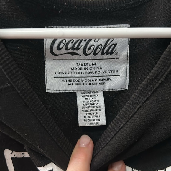 Coca-Cola Black Crewneck with White Logo size medium - Picture 3 of 6